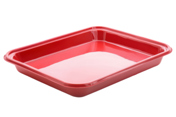 Versatile Plastic Tray Isolated on transparent Background for Use in Food Presentation and Storage Solutions