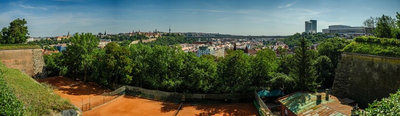 Naklejka premium prague panorama from vysehrad towards zizkov tower