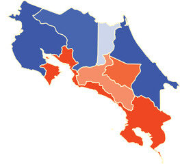  Colorful Costa Rica map