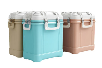 Versatile Portable Coolers Perfect for Outdoor Adventures and Events, Featuring Isolated Design on transparent Background