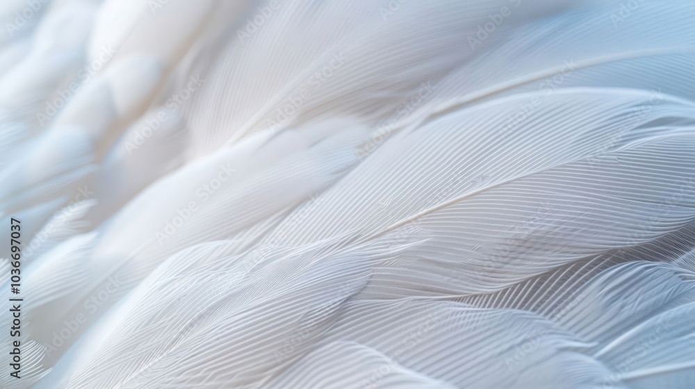 Poster soft white feathers with a delicate texture and subtle light.