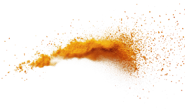 turmeric powder on transparent background