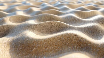 Obraz premium Closeup of textured sand dunes with soft light and shadows.