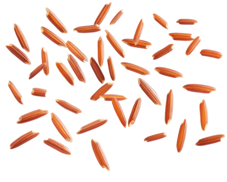 brown long rice on transparent background