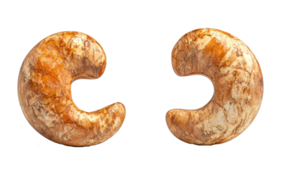 rosted cashew nuts on transparent background 