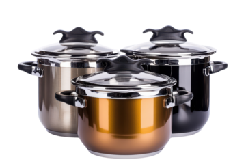 High-Quality Pressure Cookers Isolated on transparent Background for Culinary Uses and Recipe Development