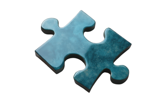 High-Quality Jigsaw Puzzle Piece Isolated on a Transparent Background for Creative Design and Educational Use