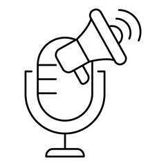 AI Voice Trend Monitoring Icon. Insights and Analytics Symbol – Vector Illustration for Technology and Data Concepts