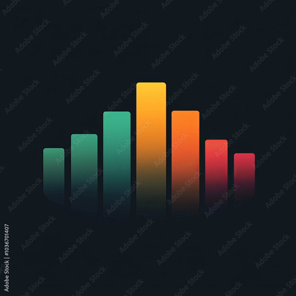 Poster minimalist graph with rising line design
