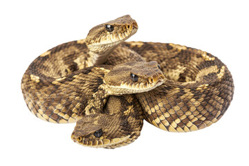 Obraz premium A Stunning Array of Rattlesnakes Isolated on a transparent Background Perfect for Educational and Wildlife Projects