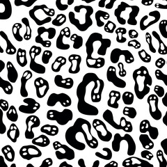 Halloween Day back and white leopard print pattern animal seamless.