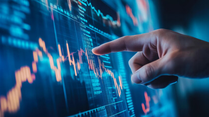 A person interacts with a glowing digital interface in a futuristic environment showcasing advanced technology