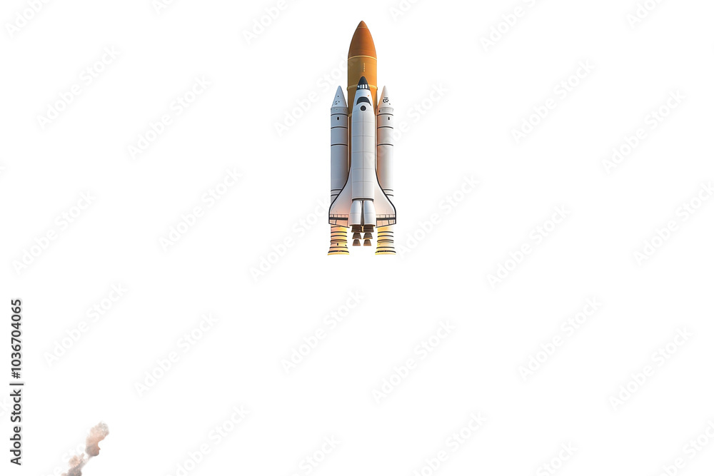 Wall mural detailed visual of a rocket launchpad isolated on a transparent background ideal for space explorati