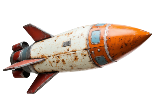 Isolated Rocket on transparent Background for Use in Design Projects, Presentations, and Educational Materials