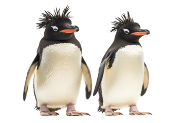 Rockhopper Penguins Isolated on transparent Background Perfect for Educational and Marketing Materials