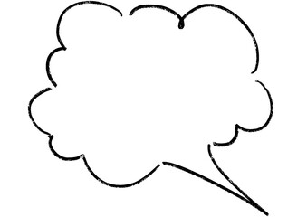 Cloud-shaped handwritten speech bubble frame, Rough line
