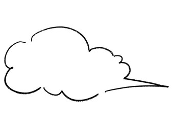 Cloud-shaped handwritten speech bubble frame, Rough line
