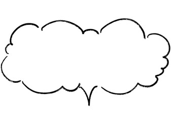 Cloud-shaped handwritten speech bubble frame, Rough line
