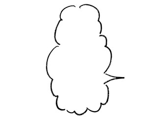 Cloud-shaped handwritten speech bubble frame, Rough line
