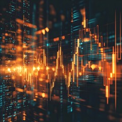 Fototapeta premium Futuristic Abstract Arrow Design for Market and Global Economy Analysis