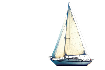 A Sleek Sailboat Isolated on a transparent Background Perfect for Marine-Themed Projects and Designs