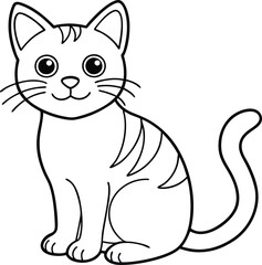 The cat silhouette vector illustration