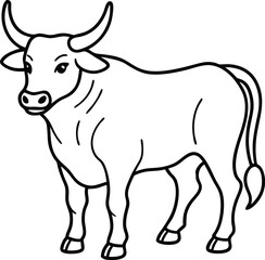 The bull silhouette vector illustration 