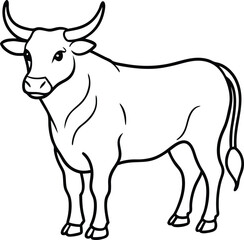 The bull silhouette vector illustration 