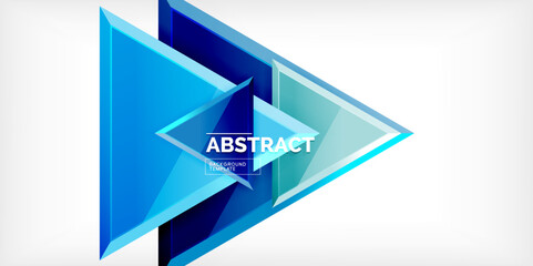 Abstract background - colorful triangles with 3d effect. Vector Illustration For Wallpaper, Banner, Background, Card, Book Illustration, landing page