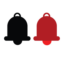 Bell silhouette style icon design, Ring alert alarm call Black and white bell icon illustration