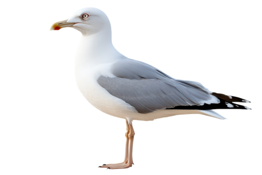 High-Quality Isolated Image of a Seagull Perfect for Use in Nature-Themed Designs, Educational Materials, and Artistic Projects