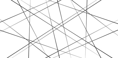 Random chaotic lines. Abstract geometric pattern. Outline monochrome texture.