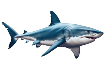 Fototapeta premium Isolated Shark on Transparent Background Ideal for Educational Materials, Marine Conservation Awareness, and Graphic Design Projects