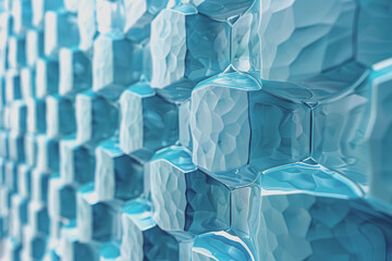 Digital Turquoise Hexagon Abstract Clean Background.