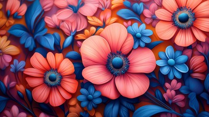 Adult coloring book cover featuring intricate floral designs, partially colored with vibrant shades. Relaxing and creative flower-themed illustrations for stress relief and mindful enjoyment.