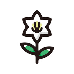 Lily outline icon for graphic design, apps and websites