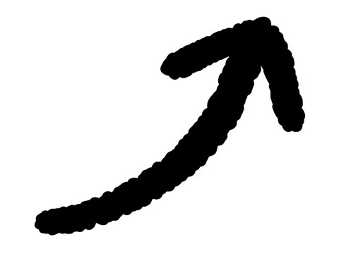 イラスざらつきのある上向きの矢印のシンプル素材ト79j3