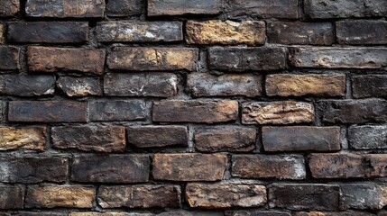 Obraz premium Close-Up of Rustic Brick Wall Texture Capturing the Natural Aesthetics of Aged Masonry Detail