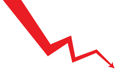 Drop arrow crisis business market background design template. Economy financial crash concept