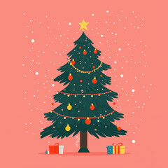 A christmas tree with presents and