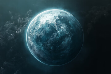 Surface of blue fantasy unknown planet concept background.