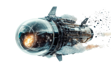 Space Capsule Re-entering Earth's Atmosphere: A Captivating View of Technology and Engineering at Work