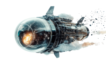 Space Capsule Re-entering Earth's Atmosphere: A Captivating View of Technology and Engineering at Work