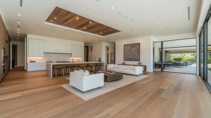 Fototapeta premium Modern Spacious Living Room with Elegant Design