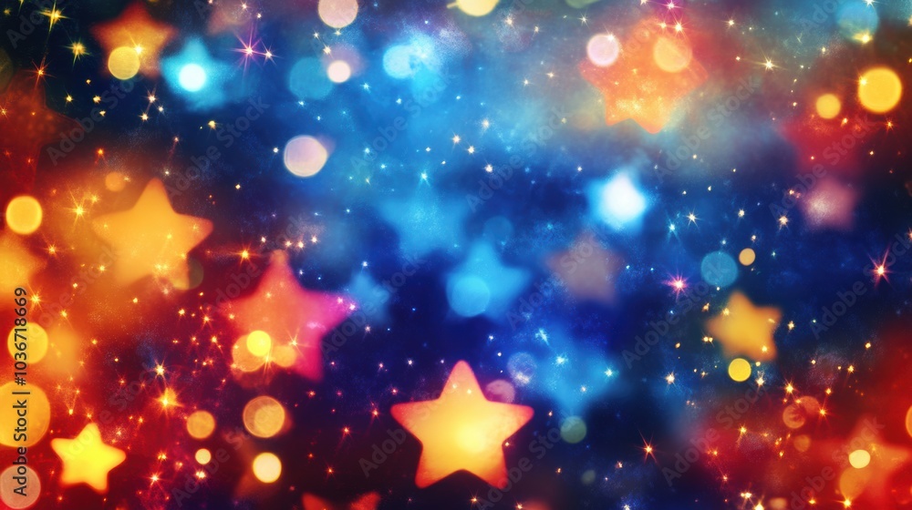 Aufkleber the night sky sparkles with colorful abstract christmas lights, creating a magical atmosphere perfec