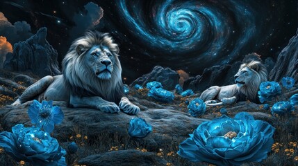 Cyberpunk Cityscape with Lightning Strikes and Silhouette