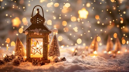 Christmas Lantern with Sparkling Lights
