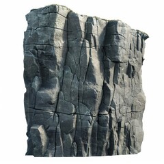 Large granite rock face with cracks and grass on top showing erosion from the elements