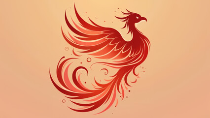vector art logo of a phoenix symbolizing transformation featuring swirly romantic and abstract forms