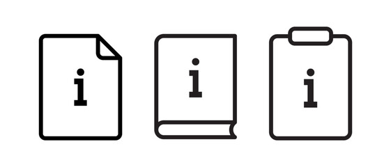 Manual icon vector set. Instruction book symbol